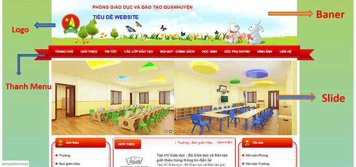 Bố cụ giao diện website trường