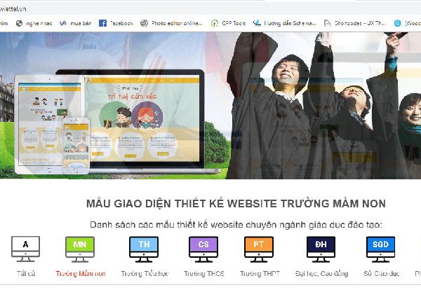 Danh sách các giao diện mau website