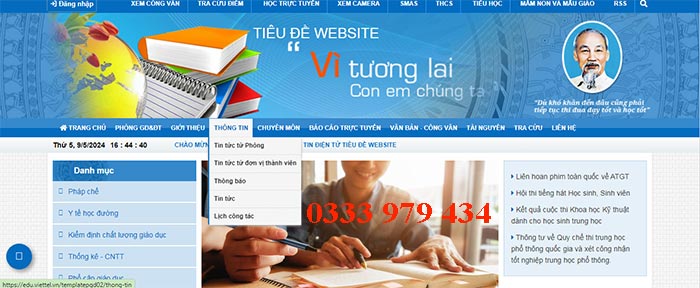 Mẫu giao diện chuẩn giáo dục