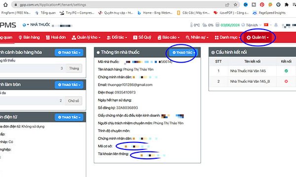 Kiểm tra phần mềm đã có tài khoản liên thông